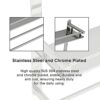 BBL Bathroom Shelf, Stainless Steel Bathroom Shelf Wall Mounted Shower Storage Organizer with Towel Rack, Hooks for Bathroom Kitchen Storage (Dou