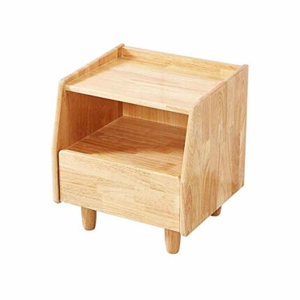 FRDTSG Bedside Table Solid Wood Nordic Minimalist Bedroom Bedside Storage Locker Economic Japanese Log Cabinet