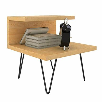 FGHOEV Simple Double Storage Space Bedside Table Wrought Iron Cabinet Feet Homeiving Room Bedroom Balcony Side Table Coffee Table, YueQiSong, Woo