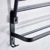 Towel Rack Towel Rail Foldable With Hook Towel Rack Bathroom Black Space Aluminum Rack Kitchen And Bathroom Hotel Office 60cm (Size : 60cm)