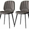dining chair Kitchen Dining Room Furniture Chairs Set Of 2 Dining Chairs With Metal Feet And Backrest PU Leather Seat Suitable For Kitchen Dining