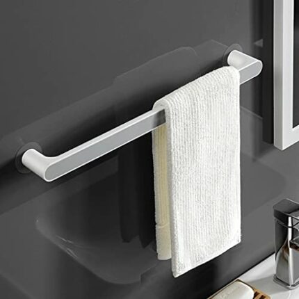 QUANJJ Self-adhesive Towel Holder Rack Wall Mounted Towel Hanger Bathroom Organizer Towel Bar Shelf Bathroom Hook