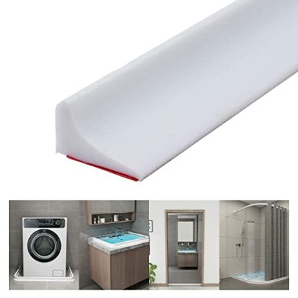 Silicone Wet Room Floor Barrier, 78.7inch Shower Door Threshold Bath Water Dam Barrier Water retaining Strip Edging Water Stopper for Sink Bathtu