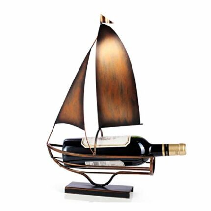 AFLHYJK Sailing Wine Bottle Holder Iron Art European Creative Wine Rack Classic Bottle Storage Holder Practical Decoration