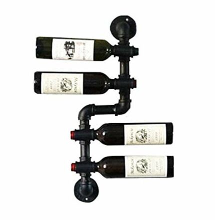 EYLINK Wine Racks,Vintage Wine Racks Wall Holder Metal Bar | Wine Bottle Holder | Rustic Wine Holder Wall Mounted | Floating Shelves Loft Wall Wi