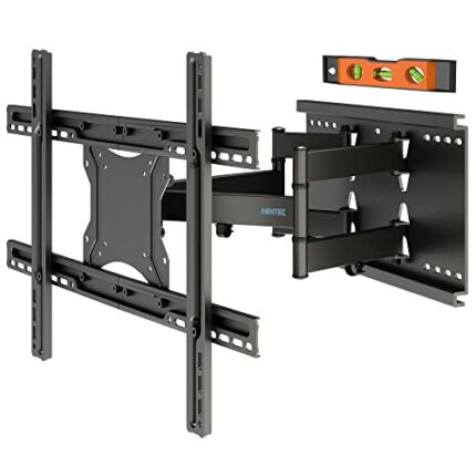 BONTEC TV Wall Bracket for 37-80 inch LED LCD Flat & Curved Screen, Swivel Tilt TV Wall Mount Full Motion, Heavy Duty Strong Solid Dual Arms up t
