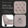 PS Global Adrianna Barstool, Comfortable and Stylish Fabric With Chrome Knockerback Luxurious Upholstery, Velvet Barstool, Easy Clean Fabric, Mod