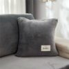 Sofa Seat Cushion Covers Velvet, Sofa Cushion Slipcovers Replacement, Couch Cushion Covers Thick Stretch for Individual Cushions (Gray,Large 1-se