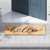 Barnyard Designs ‘Hello’ Doormat, Indoor/Outdoor Non-Slip Rug, Front Door Welcome Mat for Outside Porch Entrance, Home Entryway Farmhouse Decor,