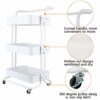 ASelected 3 Tier Storage Trolley with Lock 82x45x37CM Kitchen Storage Utility Cart Rolling Storage Rack for Bedroom Bathroom Office(White)