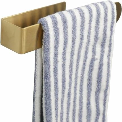 YUET Towel Rail Hand Towel Ring Holder Bar,Strong Self Adhesive No Drilling Stick on Wall, Waterproof Holders Rod For Bathrooms Kitchen Bedroom D