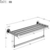 Towel Rack,Shelf Chrome 304 Stainless Steel Bath Towel Rail Perforated Towel Holder Simple Double-Layer Bathroom Rack Wall Mounted Towel Holder I