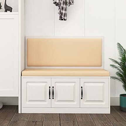 Shoe Storage Benches Shoe Rack Bench with 2/3 Doors And PU Padded Seat Cushion, Entryway Storage Organizer with Hidden Storage Compartment, Hallw