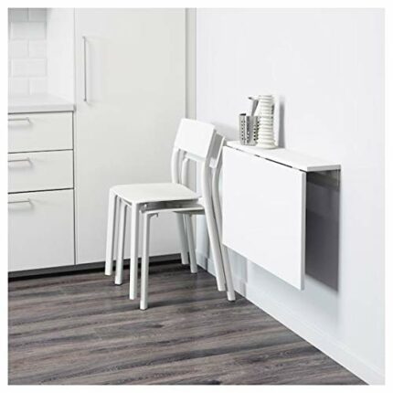 Wall-mounted drop-leaf table, white, 74x60 cm, durable and easy to care for. Wall-mounted tables. Dining tables. Tables & desks. Furniture. Envir