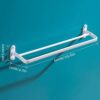 Towel Rack Aluminum Towel Rail Double pole Towel Holder Wall Mounted Bathroom Kitchen Accessories White paint surface Screws Mounting