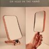 UK HOME BARGAINS Double Sided Makeup Mirror Free Standing Cosmetic Mirror Rectangular Fold Mirror 2 in 1 Flip Out Mirror 2x magnification (Silver