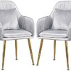 dining chair Kitchen Dining Room Furniture Chairs Kitchen Dining Chair Set Of 2 Modern Kitchen Living Room Reception Leisure Armchair with Metal