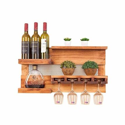 NEOCHY Wine Rack, Natural Bamboo Storage Rack Freestanding Countertop Shelf Wine Bottle Holder