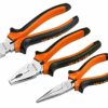TOOLSTEK WOKIN 3pcs Pliers Set Heavy Duty 6'' Long Nose 6'' Diagonal Cutter Plier 7'' Insulated Combination Pliers Soft Grip Handle Tools Combina