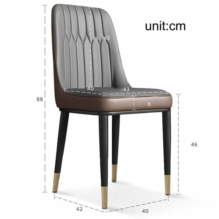 WALNUT Dining Chair Leather Leisure Chair Backrest Stool Home Furniture Versatile Dining Chair Armrest