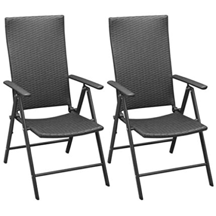 TJLSS Stackable Garden Chairs 2 Pcs Resin Weave Garden Set Outdoor Furniture Easy Assembly (Color : A, Size : Taille unique)
