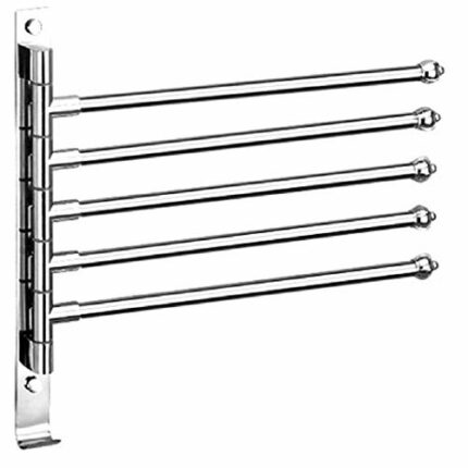 N/A Towel rack -Wall Mounted Swing Towel Bar - Silver Stainless Steel Bath Towel Rod Arm, Bathroom，Kitchen Swivel Towel Rack Hanger Holder Organi
