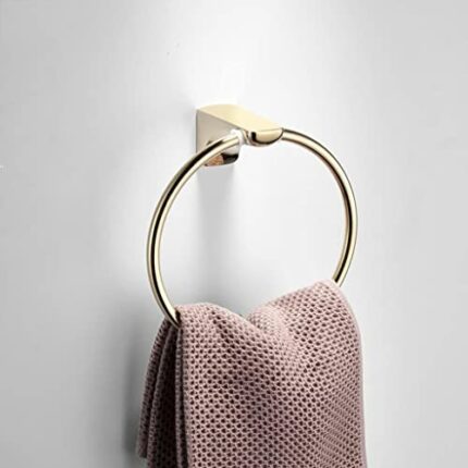 RAKUTE Bathroom Towel Rack, Golden Light Luxury Stainless Steel Towel Bar, Bathroom Hardware Set Bathroom Ring