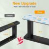 Ainiv Towel Rail Wall Mounted with 2 Hooks, Stainless Steel Black Towel Rail, Self Adhesive Towel Rail No Drilling, Vertical or Horizontal Instal