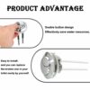 Toilet Flush Button(Silver),Round Head Toilet Flush Button,Toilet Push Button Flush Replacement,Two Rods Dual Push Button Toilet Flush Button for