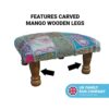 Classic turquoise patchwork brocade Indian footstool | Ottoman | foot stool | pouffe | footrest | footstools for living room | sofa stool | foot