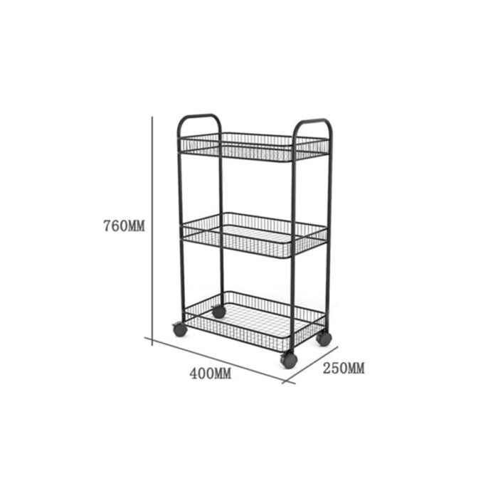 THYKL Cart Rack Living Room Storage Rack Bathroom Kitchen Floor Rack with Wheels (Color : D, Size : 76cm*40cm)