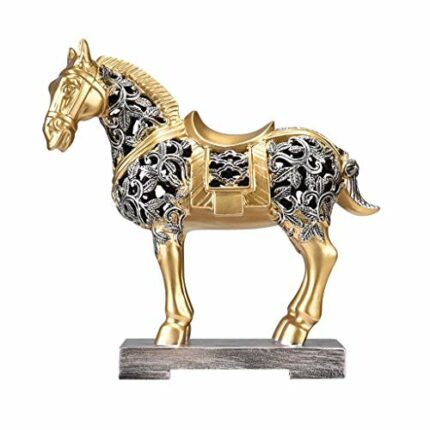 LLLY Statues Hollow Horse Decoration Living Room Wine Cabinet Display Office Resin Crafts