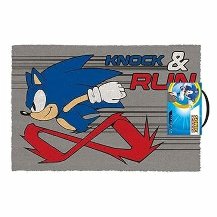 Pyramid International Sonic the Hedgehog Door Mat (Knock and Run Design) Coir Doormat, Outside and Inside Door Mat 60cm x 40cm, Sonic the Hedgeho