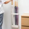 AUTUUCKEE 2pcs Umbrella Stand Holder No Drill Rustproof for Home Indoor, Adjustable Wall Mounted Japanese Style Umbrella Storage Rack with Remova
