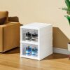 Bemodst Shoe Box, Stackable Clear Shoe Box, Plastic Shoe Box with Lid, Removable Drawer Type Storage and Finishing Box, Suitable for Household Sh