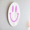 Visgo Preppy Room Decor Smiley Face Mirror - 11.8 Inches Aesthetic Wall-Mounted Mirror for Teen Girls Bedroom, Wall Decor, and Dressing Table | E