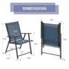 VICLLAX 2 Pieces Patio Folding Chairs, Outdoor Portable Dining Chairs for Lawn Garden and Porch, Dark Blue