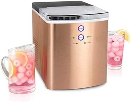 CXSMKP Stainless Steel Ice Makers Portable Electric Self Cleaning Commercial Ice Machine 10 Ice Cubes Ready In 6-8Mins, 30Kg / 24H