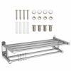 60 cm Long Towel Rack Stainless Steel SUS 304 Towel Rail Bathroom Storage Shelf with Multi Towel Bar Wall Mounted Towel Holder Brushed Rails with
