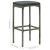 WODMB 5 Piece Patio Bar Set With Cushions Poly Rattan Stylish Garden Bar Set Easy To Clean (Color : A, Size : One size)