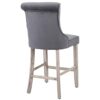 PS Global Clara Barstool Plush Velvet Upholstery With Washed Wooden Oak leg Upholstered for Breakfast Counter, Kitchen Island Home Barstool, Comf