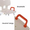 Bath Stools,Shower Stool Bath Chair Bathroom Seat with Armrests with Backrest Adjustable Height Portable Lightweight Aluminum Non-Slip Housing Be