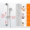 Nicoone Hand Shower Bracket,Adjustable ABS Shower Rail Head Slider Clamp Holder Bracket for a Standard 19mm Round Shower Riser Rail