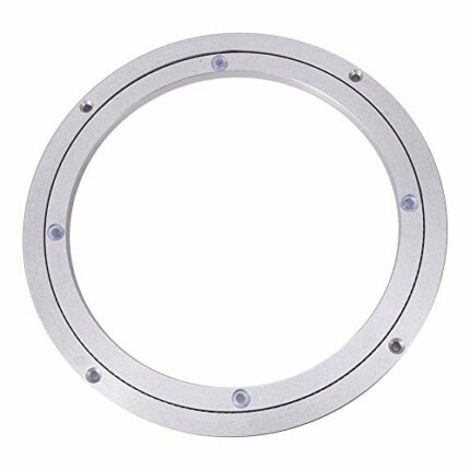 Gorgeri Table Bearing Heavy Duty Aluminium Alloy Rotating Bearing Turntable Round Dining Table Smooth Swivel Plate(10Inch*H8.5MM)