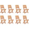 vidaXL 8x Folding Garden Chairs Outdoor Patio Terrance Backyard Furniture Wooden Foldable Dining Dinner Chair Seat Solid Eucalyptus Wood