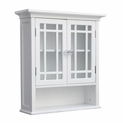 Teamson Home Bathroom Cabinet, Engineered Wood, White, Storage