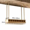 Ceiling Stylish Simplicity Wine Racks Modern Minimalist Wood Storage Home Goblet Racks Kitchen Cutlery Bottle Racks Floating Glass Racks (Bronze