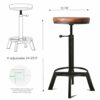 Diwhy Industrial Vintage Bar Stool,Wood Seat Counter Stool,Height Adjustable 23.7-29.5inch Kitchen Cast Iron Stool,Swivel Bar Stool,Metal Stool S