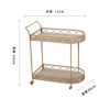 BHVXW Homestay Dormitory Rattan Kitchen Island Simple Restaurant Balcony Double Layer Cart Coffee Shop Storage Trolley