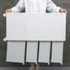 4-Tiers Bathroom Floor Storage Cabinet 8.6'' Small Corner Bathroom Floor Cabinet with Clear Drawers and Casters Waterproof Drawer Cart Storage To
